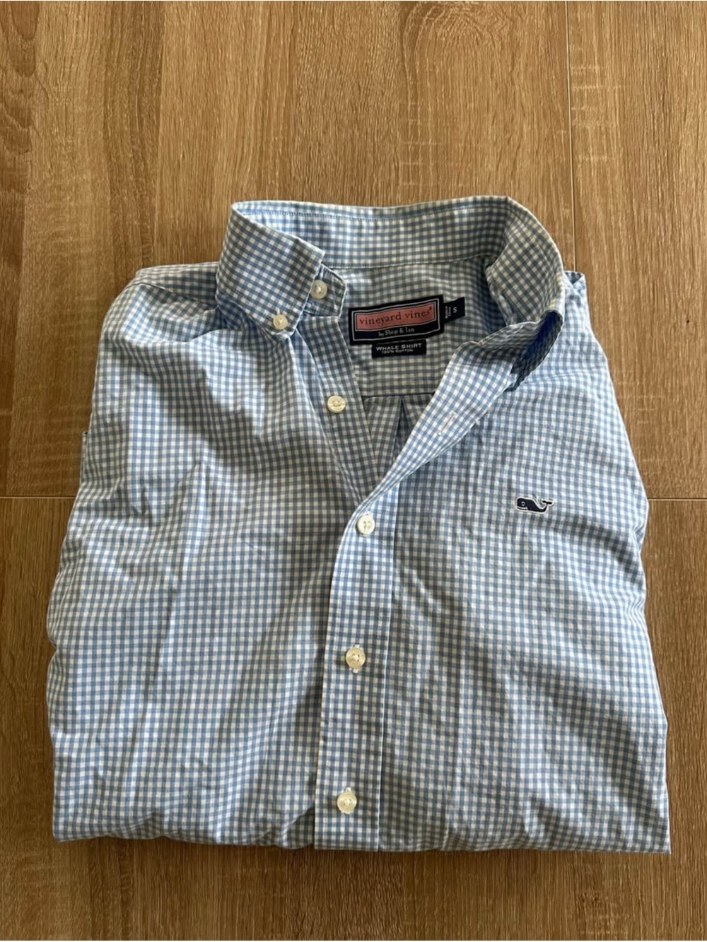 Vineyard Vines Light Blue Gingham Button-Down Shirt